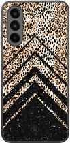 Zwart, Chevron Léopard, Étui rigide