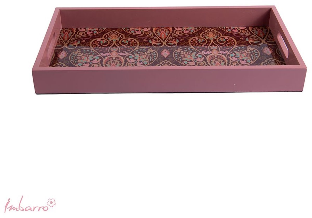 Imbarro Fashion & Home houten decoratief dienblad Yoelle Paars 50 X 25 X 5 CM