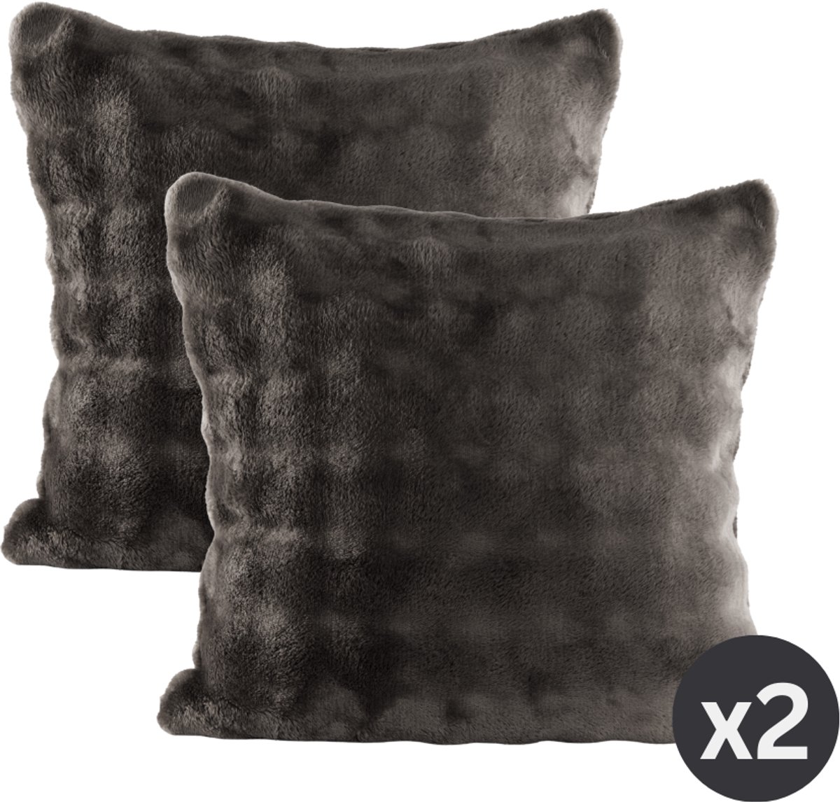 Tiseco Kussen WAVE (gevuld) - SET/2 - fleece - 45x45 cm, grijs GREY