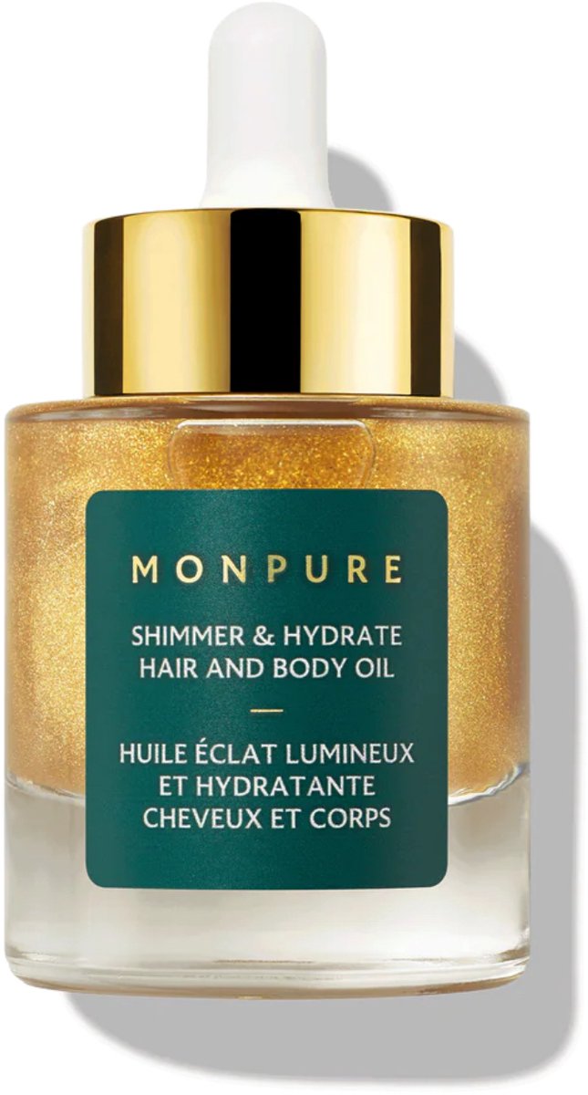 Monpure shimmer and hydrate hair and body oil 30ml