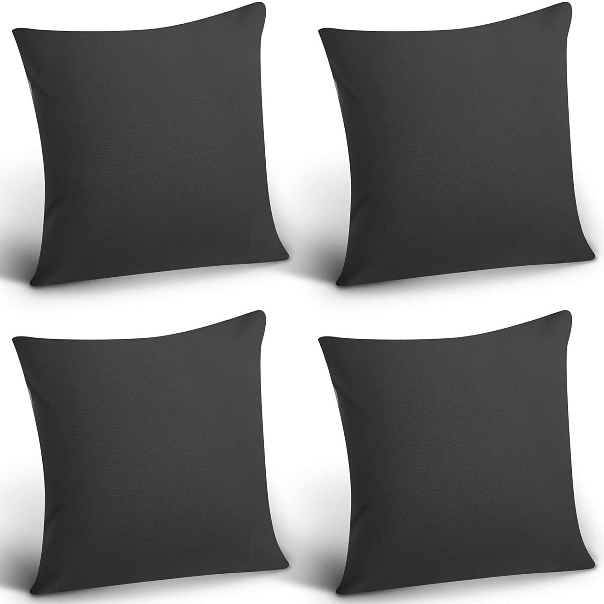 Peysaitr - Kussenhoezen - Kussenhoezen voor banken - Vierkant 45x45 cm - Decoratieve Sierkussens voor Bank, Bed, Terras & Tuin - Zwart - 4 stuks