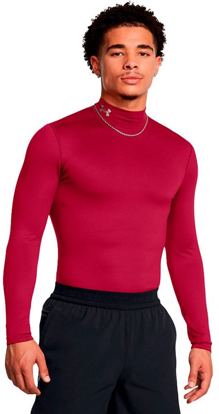 Foto: Under armour coldgear elite mock t shirt met lange mouwen rood 2xl man