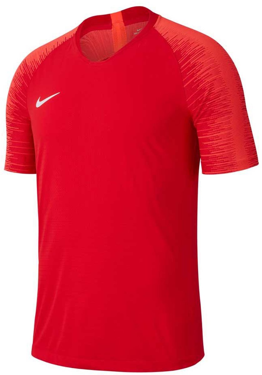 Rood Nike Vapor Knit II T-shirt met korte mouwen, lichtgewicht en ademend, ideaal voor voetbal.