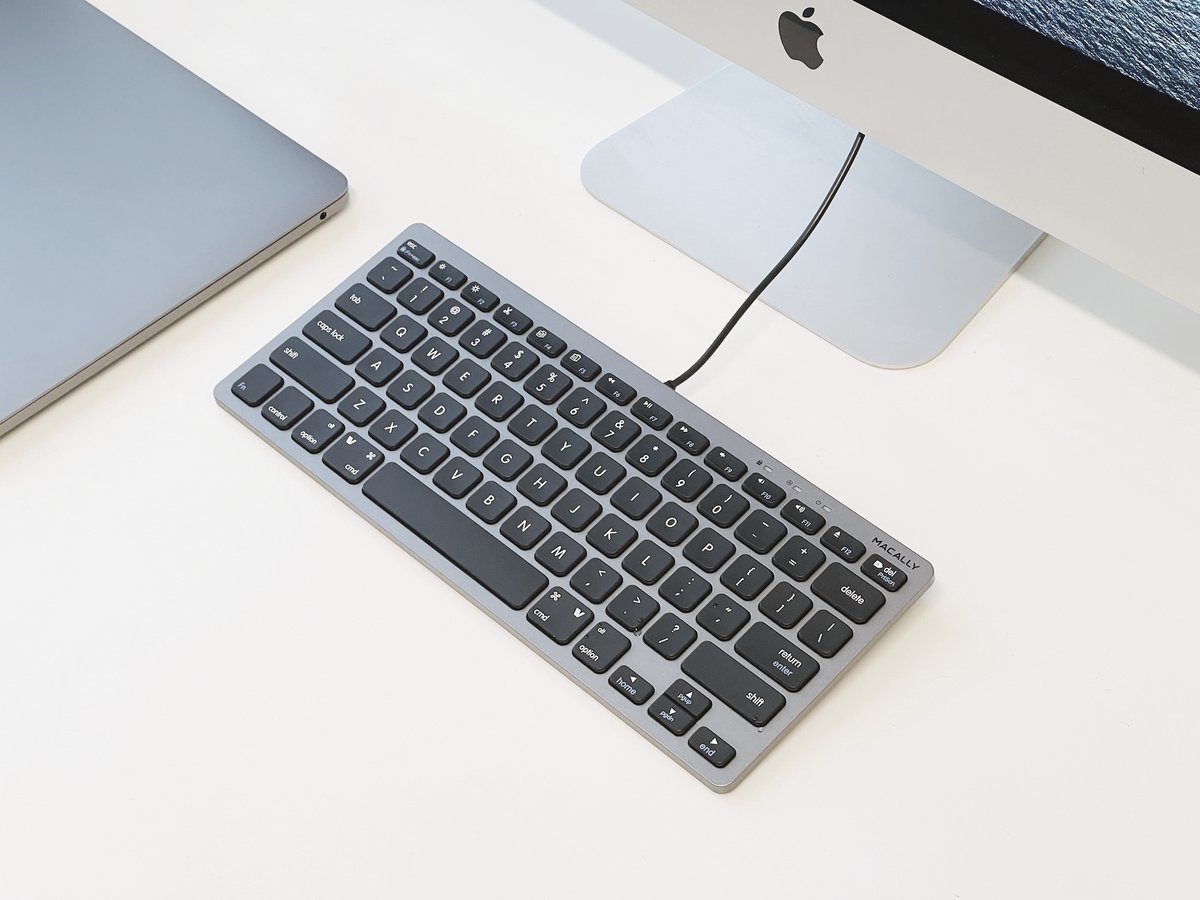 Macally UCSLIMKEYCSG Compact bedraad USB-C toetsenbord voor Apple Mac en iPad - Zwarte toetsen - U.S. Engels (QWERTY) layout — cadeau in Elektronica - foto 5