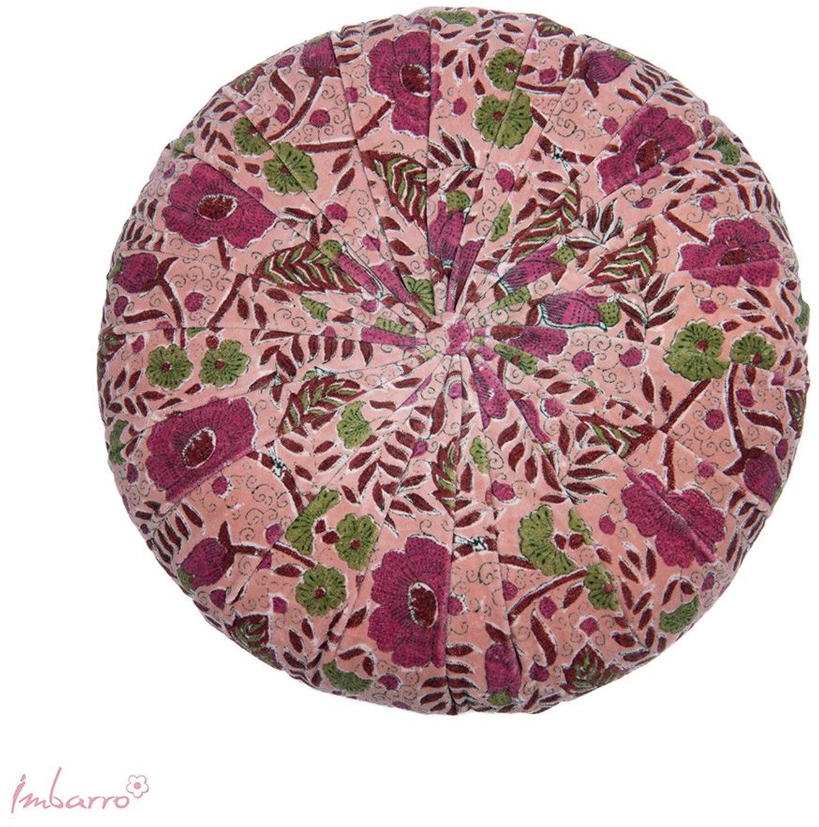 Imbarro Fashion & Home Kussen Eleana pink rond 47 cm 100% Katoen Velvet