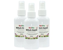 Witch Hazel 3x100ml Spray - Puur - Zonder Alcohol - Hamameliswater, Toverhazelaar - Zuiverende Natuurlijke Toner