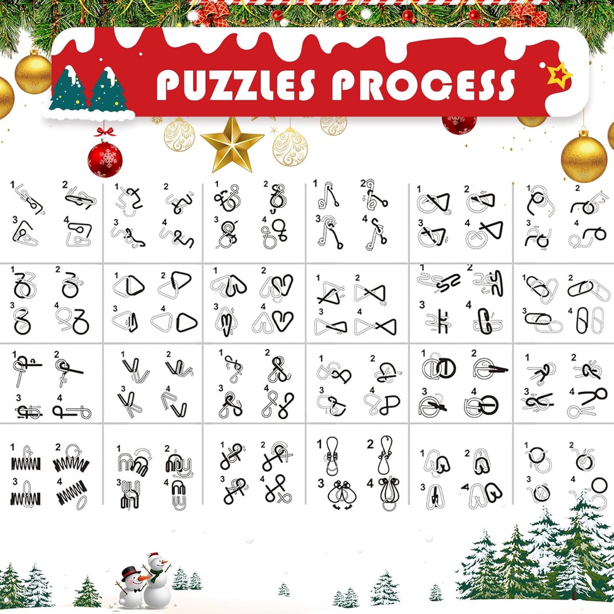 Calendrier De L'Avent Puzzle 2025 - 24 Boîtes, 1008 Pièces, Thème Grinch Et Chien, Activité Familiale De Noël
