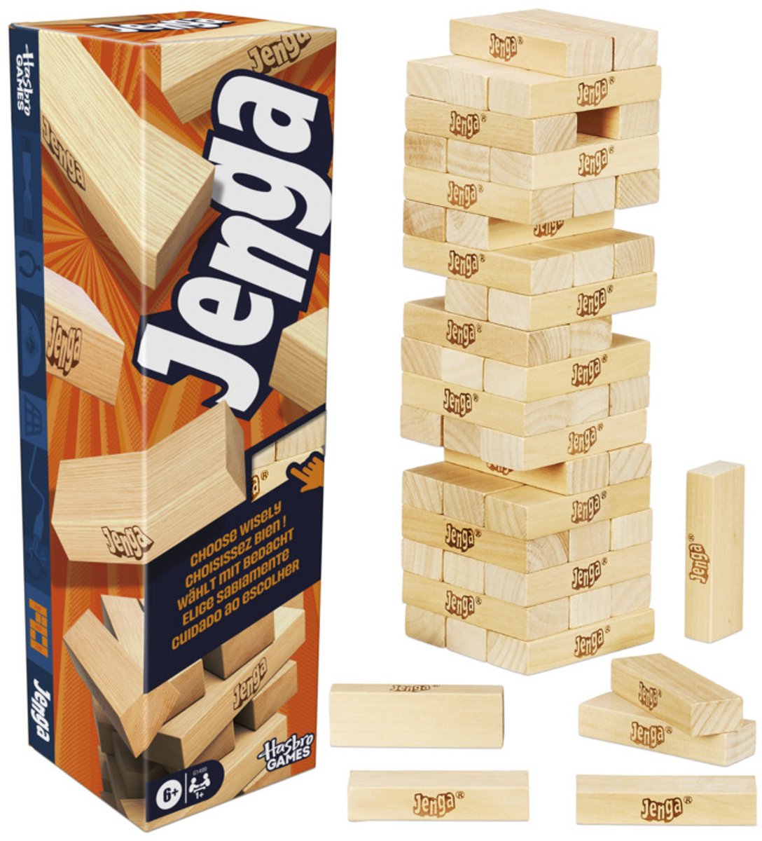 Jenga Vernieuwde Editie met digitale dobbelsteen Gezelschapsspel Officiële +6. — afbeelding 2