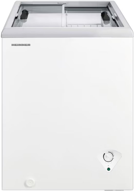 Heinner HSF-M84WHC Compact Horeca Vrieskist – 84 L – Schuifglasdeksel – Omkeerbare Vriezer/Koelkast – Mechanische Bediening – 5 Jaar Garantie – Wit