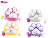 Squishy Patte De Chat – Lot De 4 Jouets Anti-Stress Kawaii En Silicone – Relaxation Enfants & Adultes (Rose, Bleu, Violet, Noir)