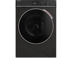 Sharp ESNFL814CBDABX - wasmachine - energie label A-20% - 8kg - 1400 toeren - 15 programma's - Mat Zwart