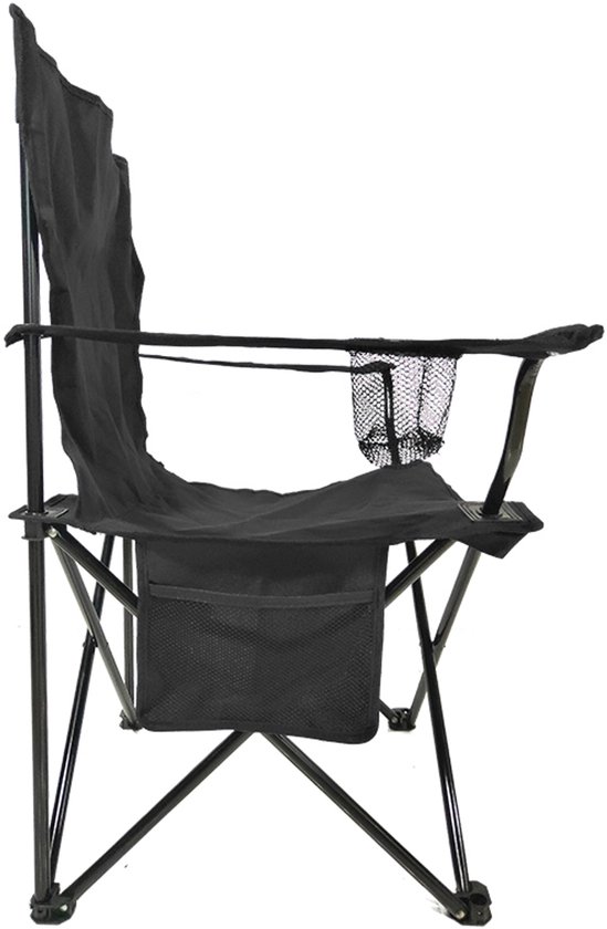 Lopoleis® Campingstoel - Klapstoel - Campingstoel opvouwbaar - Visstoel - Vouwstoel - Strandstoel - Inklapbaar - Lichtgewicht - Outdoor Stoel - 1.6kg - Zwart — afbeelding 4