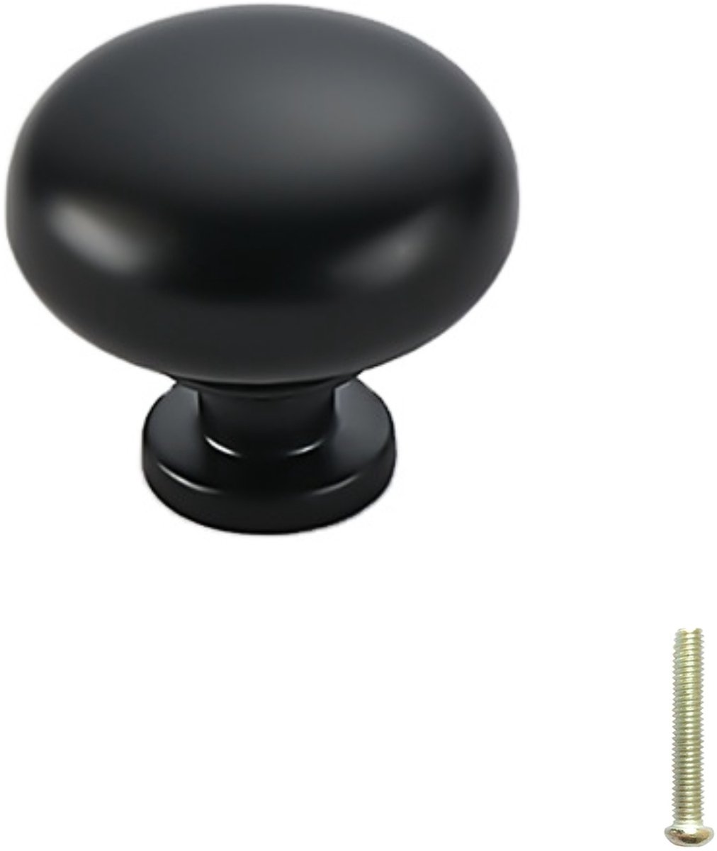 Zwarte Meubelknop - Kastknop 3cm – Handvat & Schuifdeur - Kastknoppen - Ladeknop