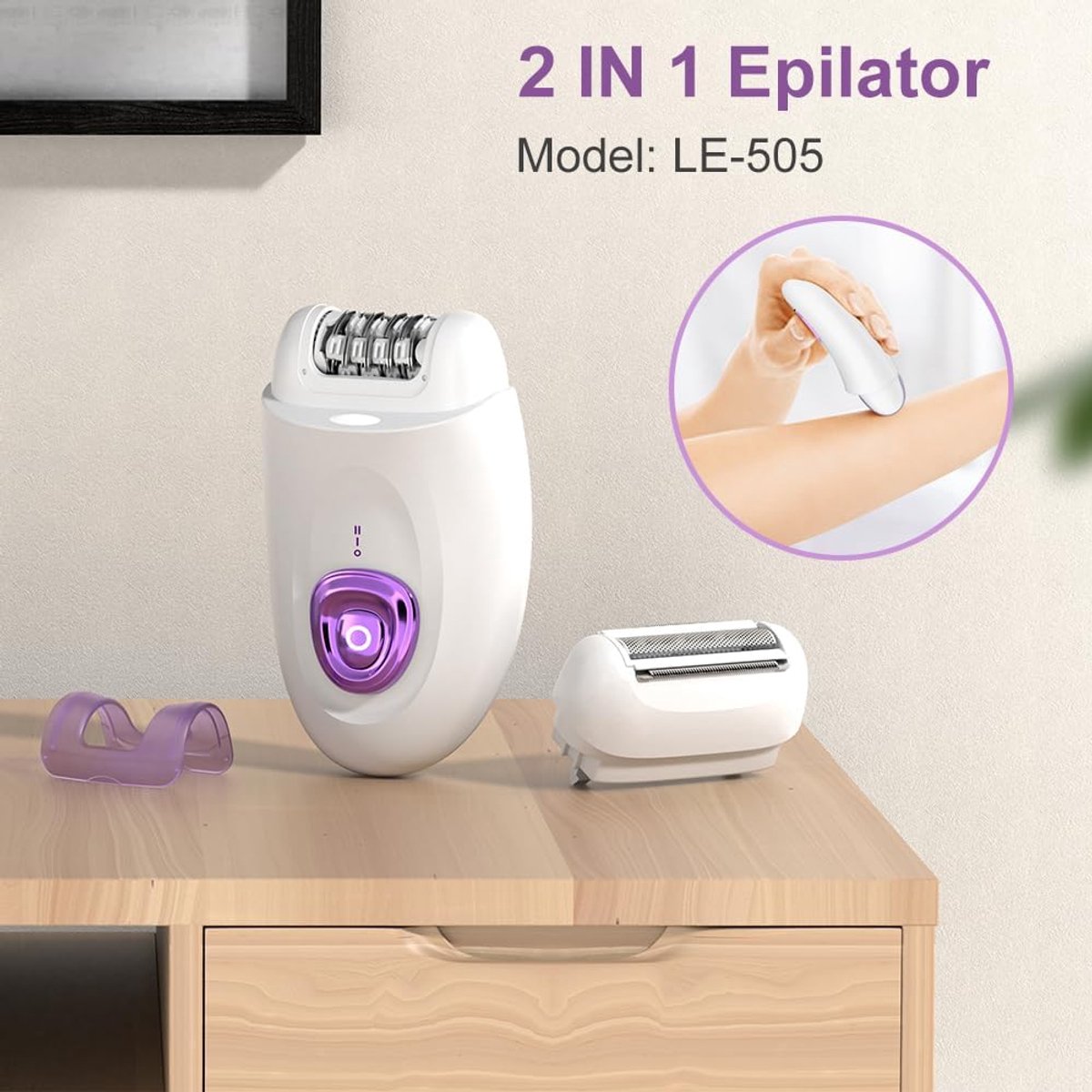 Elektrisch 2-in-1 Dames Scheerapparaat met Trimmer - afbeelding 2