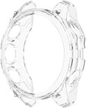Transparante TPU-hoes voor Garmin Fenix smartwatch, met knoppen en uitsparingen voor sensoren.