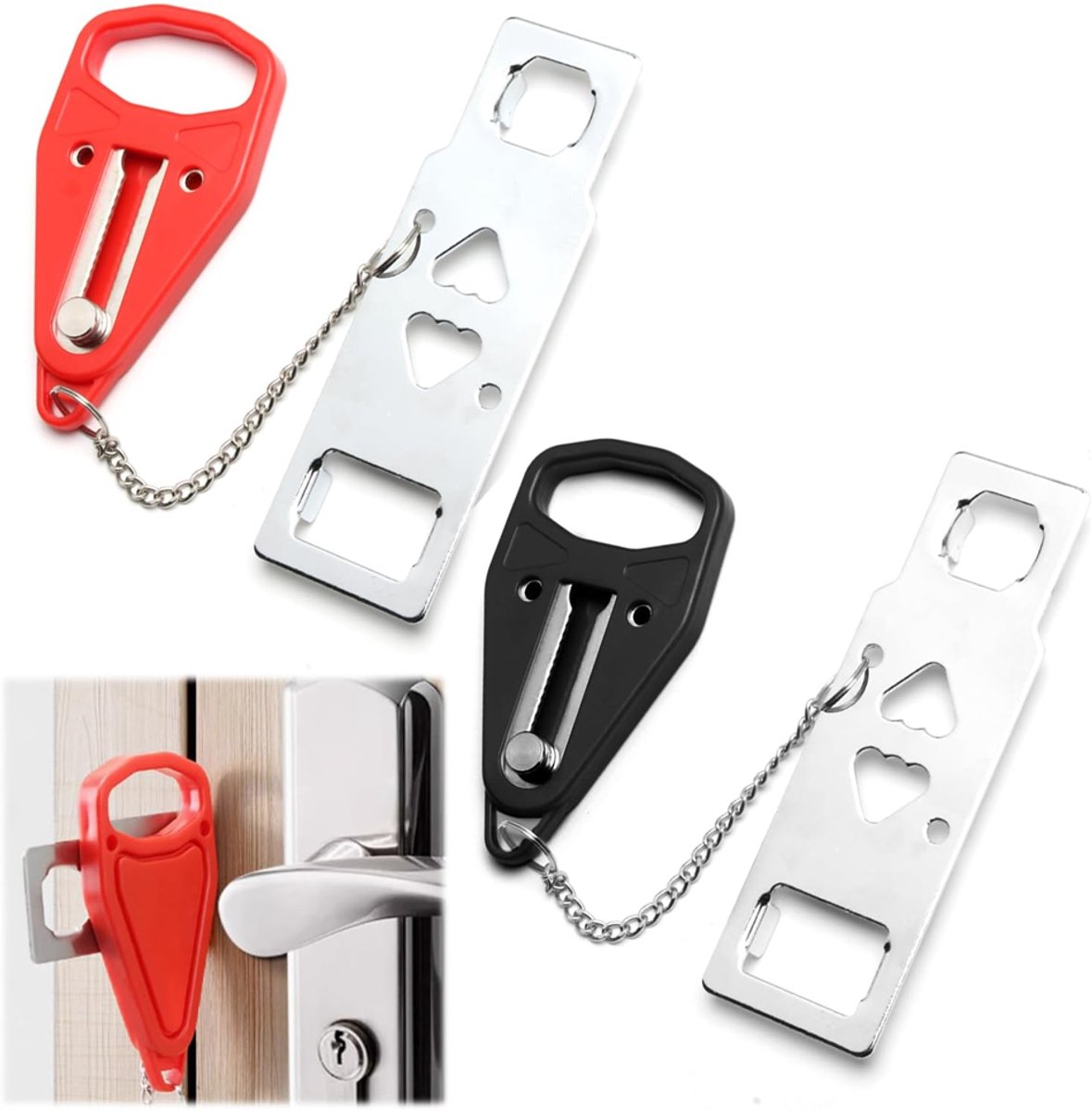 OUYLAF Zelfverdediging - Deurstopper - Veilig - deurbuffer - Reis Slot Deur - 2 stuks - Portable Door Lock - Draagbaar Deurslot