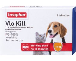 Beaphar Vlo Kill -  Kleine Hond/Kat - Tot 11 Kg - 6 Tabletten
