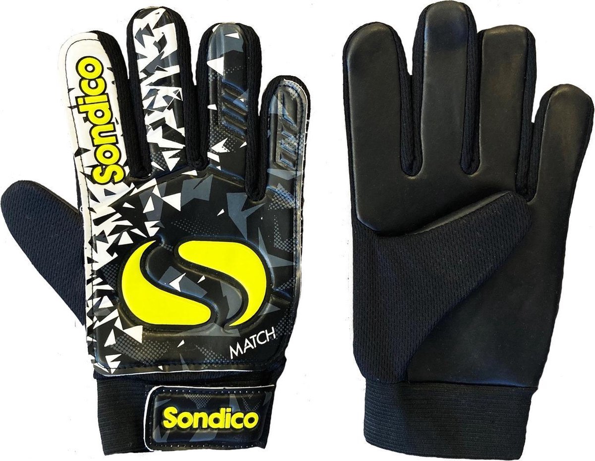 Sondico Keepershandschoenen Match - Senior - Zwart/Wit/Geel - maat 11