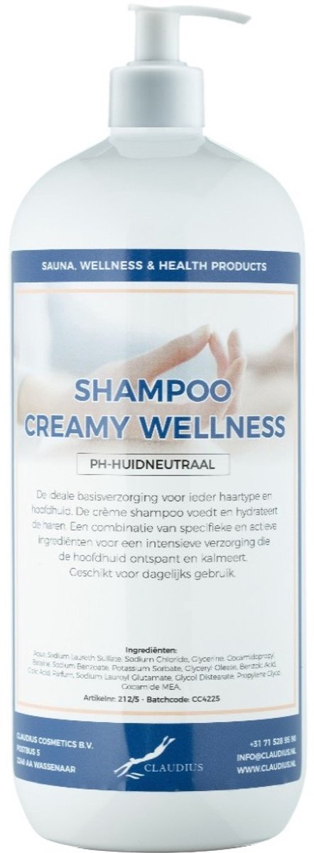 Shampoo Creamy Wellness - 1 liter met witte pomp - Haarverzorging