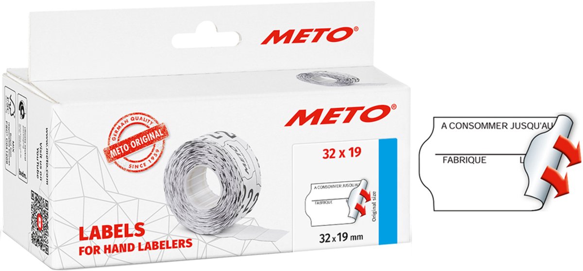 Voorbedrukte etiketten voor etiketteermachine, 32 x 19 mm