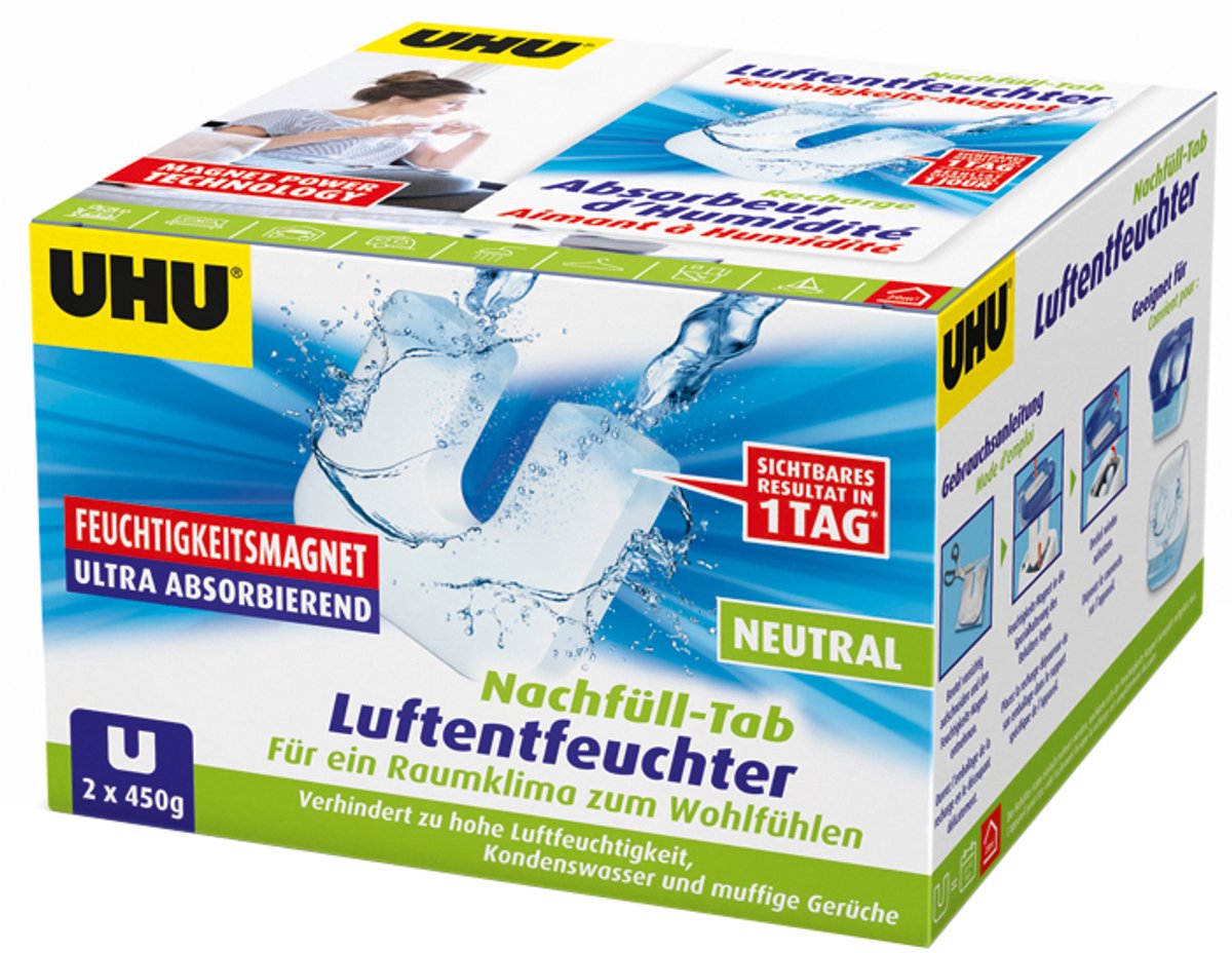UHU navulling NEUTRAL voor ontvochtigers, 2 x 450 g