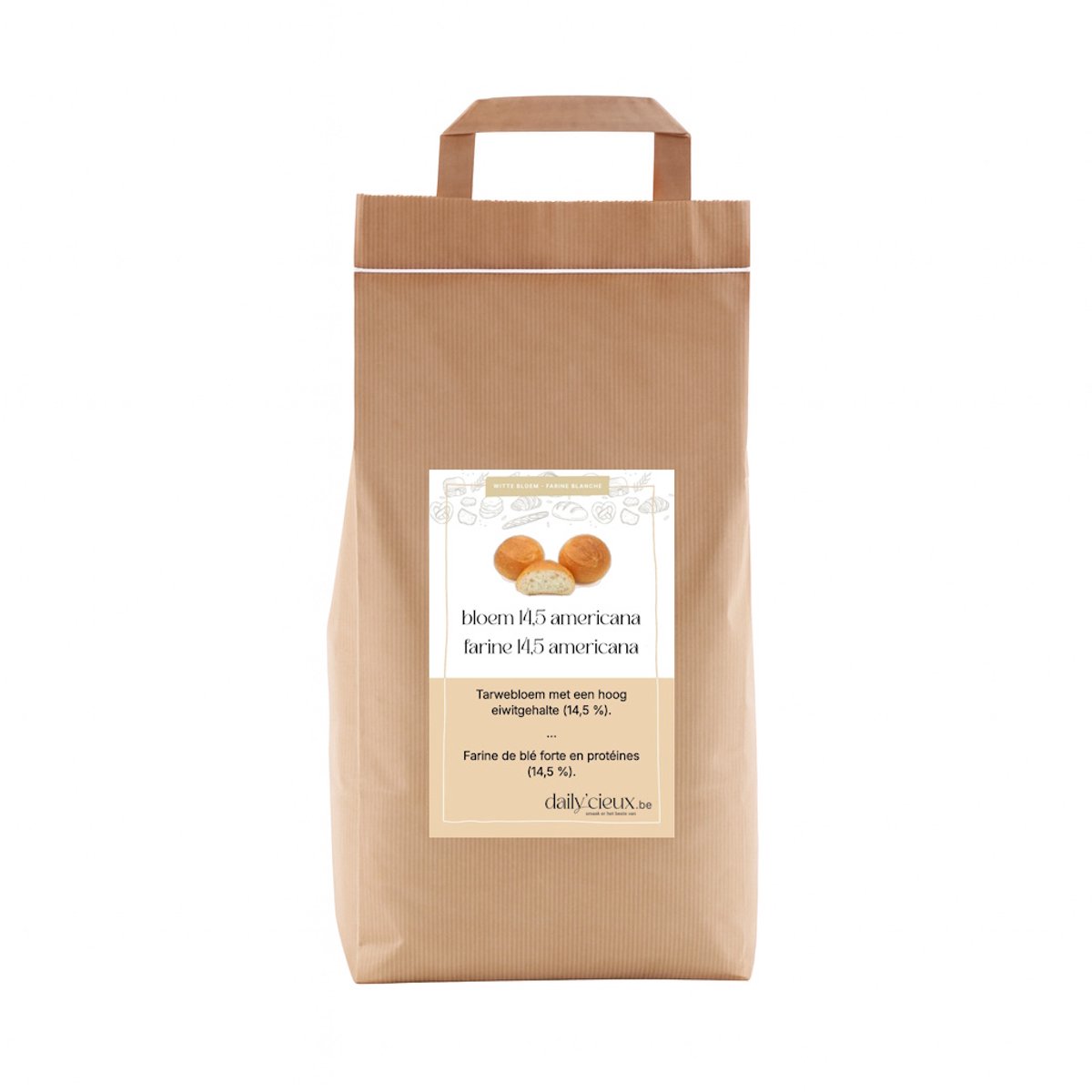 Bloem Americana 5kg – Professionele tarwebloem voor brood, pistolets, pizza & focaccia, klaaskoeken, rozijnenbrood, gevulde broden, vlechtbrood – Bakingrediënt van bakkerskwaliteit