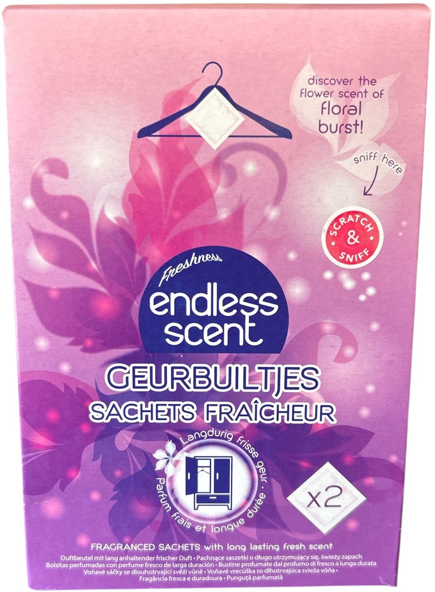 Endless Scent – Geurbuiltjes – Geurzakjes – Kledingkast & Interieur Geurtjes – 2 stuks – Floral Burst