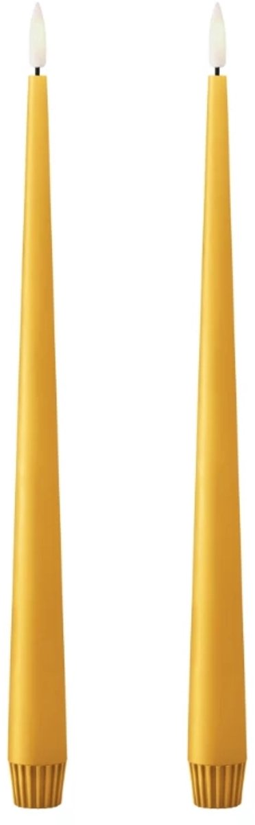 Ester & Erik Led Taper kaars 30cm mango set van 2 geel