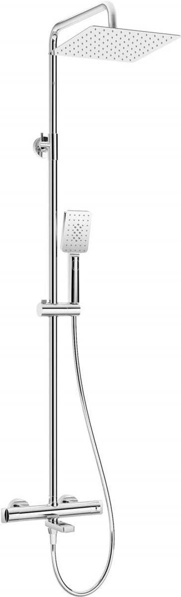 Rain shower with thermostatic bathtub faucet