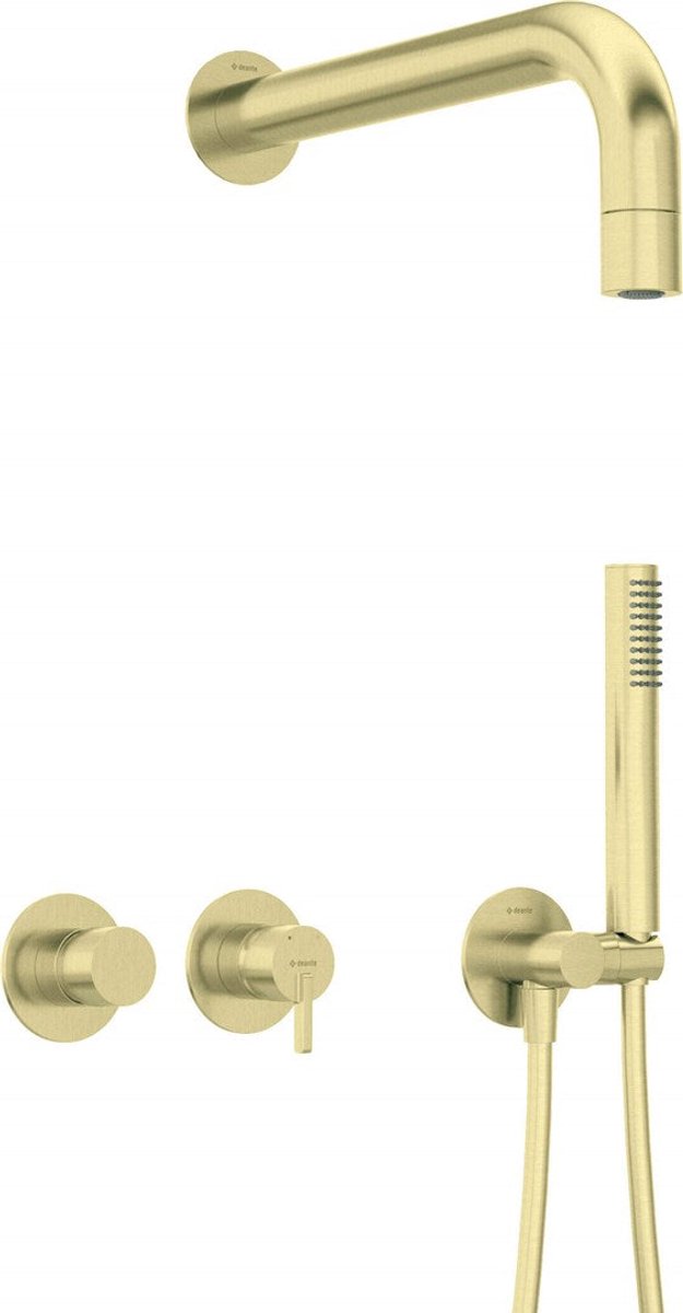 Concealed shower set with hand shower - with horizontal mixer