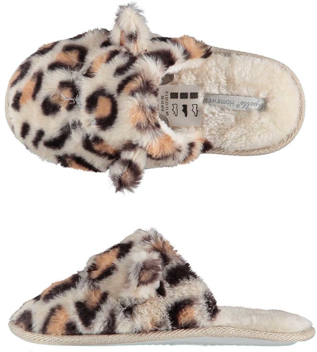 Instap sloffen pantoffels luipaard print kinderen meisjes slippers