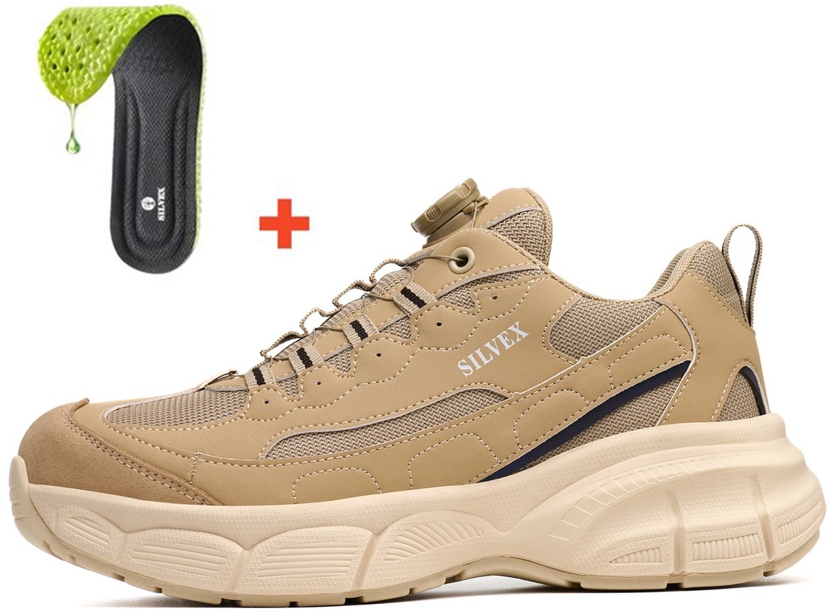 Silvex® Dreamwalk Veiligheidsschoenen - Memoryfoam zool - Werkschoenen voor Dames en Heren - Pijnverlichtend - Stalen Neus - Orthopedisch - Sneaker - Antislip - Unisex - Ademend en licht design - Maat 46