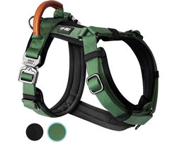 Jake and Jacky Hondentuigje Hond Medium - Anti-Trek Tuig - Y Tuig Hond - Hondenharnas - Groen - Maat M