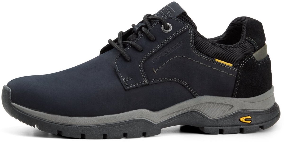 camel active Sneakers van een mix van leer en textiel - Maat menswear-43 - Zwart