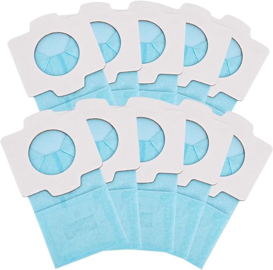 10x Stofzakken - geschikt voor Makita DCL182ZB, DCL182, CL107FD, DCL282, CL121D, CL002G - 194566-1 Blauw - 10.16 x 18.42 x 1.91 cm - voor kruimeldief snoerloos, handstofzuiger