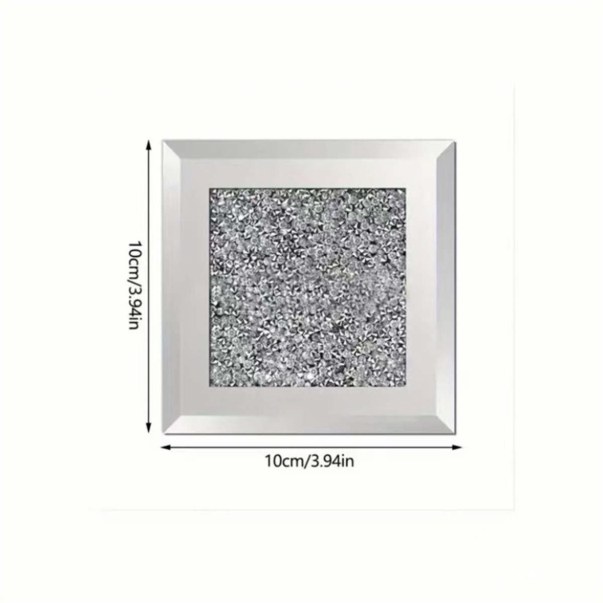 QTTVBTNA -Glazen Onderzetters Set – Vierkant 10x10 cm – Glinsterend & Luxe – Perfect Cadeau