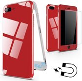 Magnetische case met gekleurd achter glas geschikt voor de iPhone 6 Plus/ 6S Plus - rood