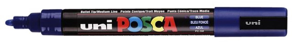 Paintmarker uni posca pc5m m donkerblauw | 6 stuks