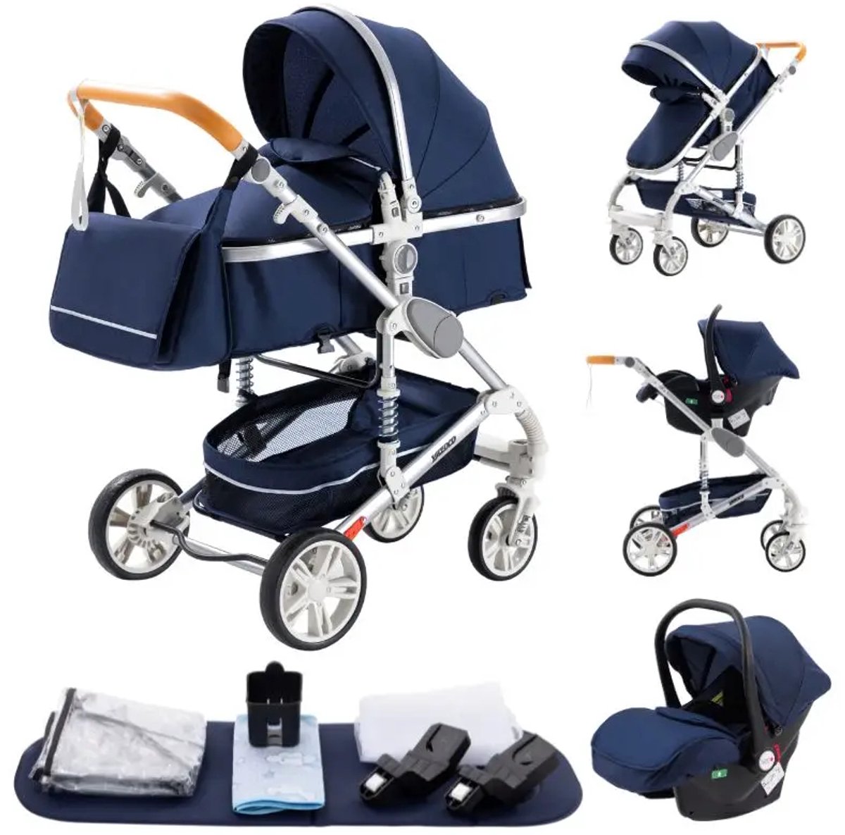 Draagbare Kinderwagen 3 in 1 Opvouwbaar Aluminium Frame - Product - €180,00