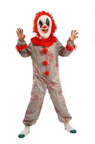 Halloween Kostuum Killer Clown Kind – Inclusief Jumpsuit en Masker – Griezel Outfit voor Halloween, Verkleedfeest & Carnaval – 4-6 jaar
