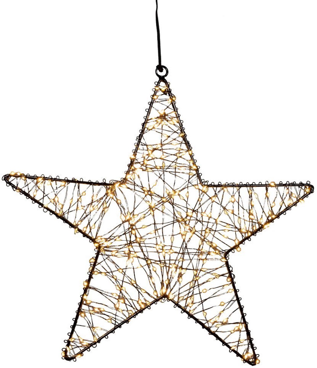 Anna's Collection LED ster 300 lampjes flash zwart Ø 36cm, classic warm