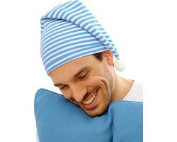 slaapmuts blauw-wit