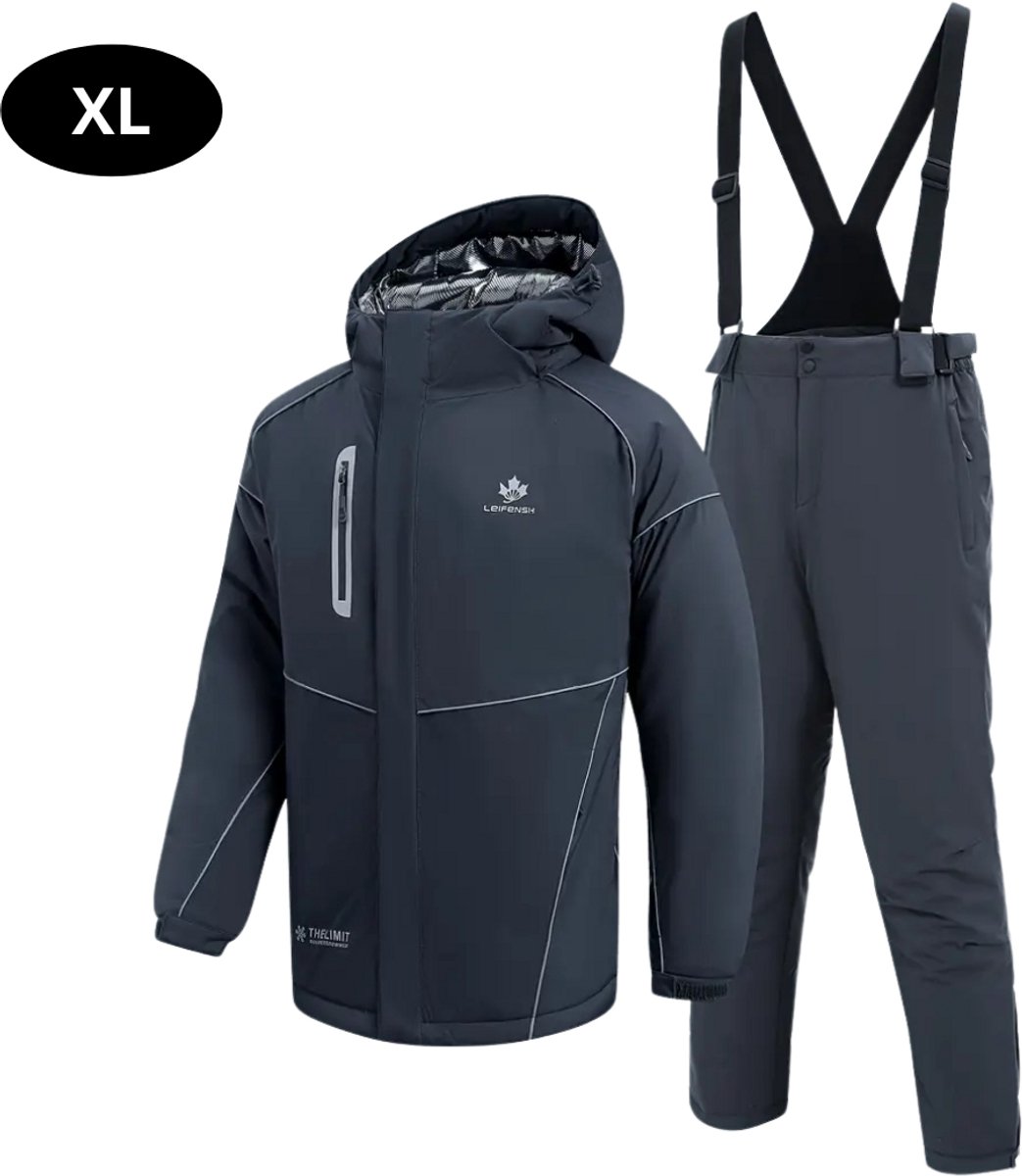 Nivard Ski Suit Skipak SkiBroek Wintersport Skijas Heren 2-Delig Grijs
