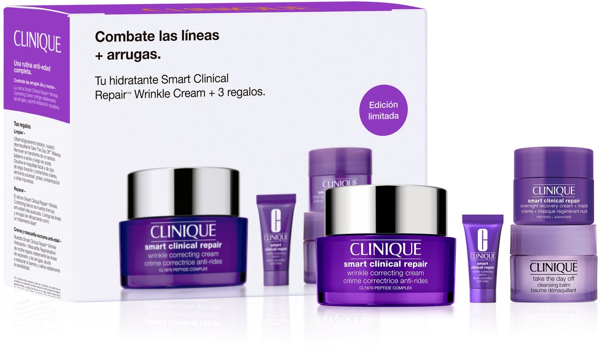 Clinique Smart Clinical Repair Wrinkle Correcting Cream 3-set cream 50 ml + Wrinkle Correcting Serum 5 ml + Overnight Recovery Cream + Mask 5 ml + Take The Day Off Cleansing Balm 15 ml