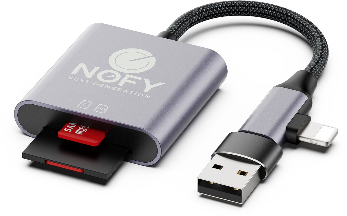 2-in-1 SD kaartlezer USB-C & USB-A met Lightning | MicroSD & TF kaartlezer | USB 3.0 snel dataoverdracht - Afbeelding 3