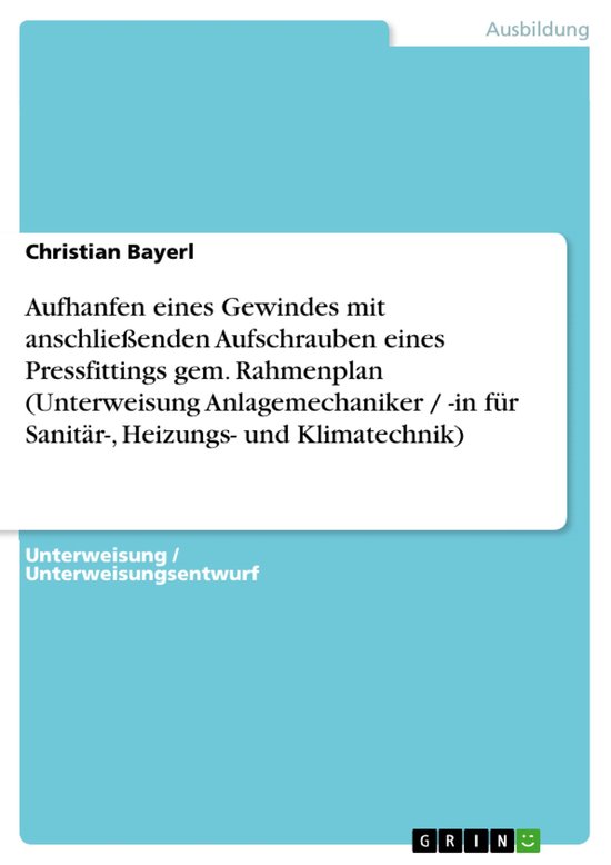Aufhanfen Eines Gewindes Mit Anschlie�Enden Aufschrauben E ... - cover