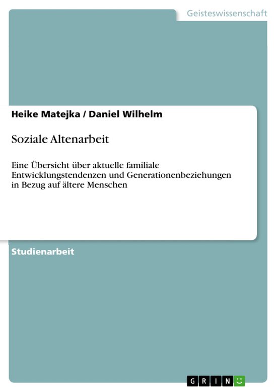 Soziale Altenarbeit - cover