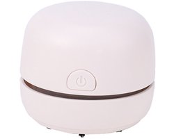 Stofzuiger - Stofzuiger zonder zak - Stofzuiger draadloos - Desk vacuum - Mini stofzuiger - Bevat rietje - Borstel - USB-oplaadkabel - Afneembaar ontwerp - Kruimels - Voor Kantoor - Bureau -Wit
