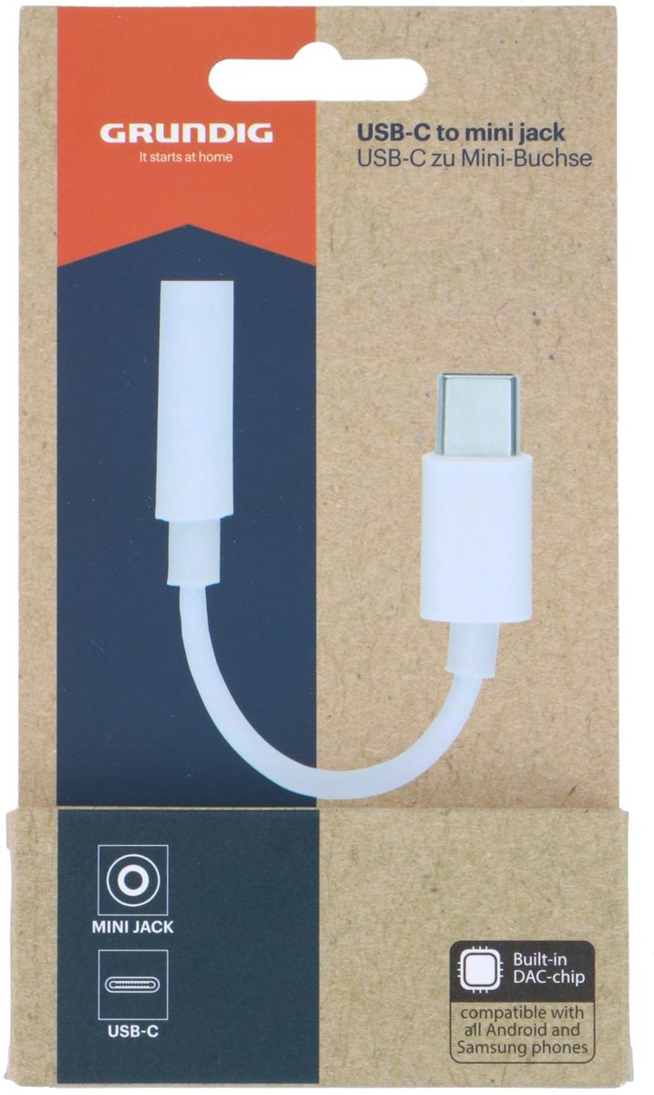 Grundig Cable Usb-c-jack 3.5mm Usb-aansluiting - Kunststof