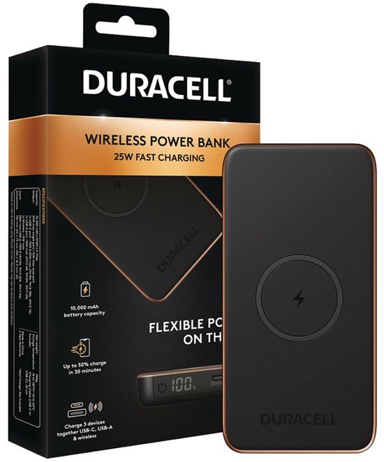 Duracell Core 10 Draadloze Powerbank 10.000 mAh Zwart - Duracell - €51,45